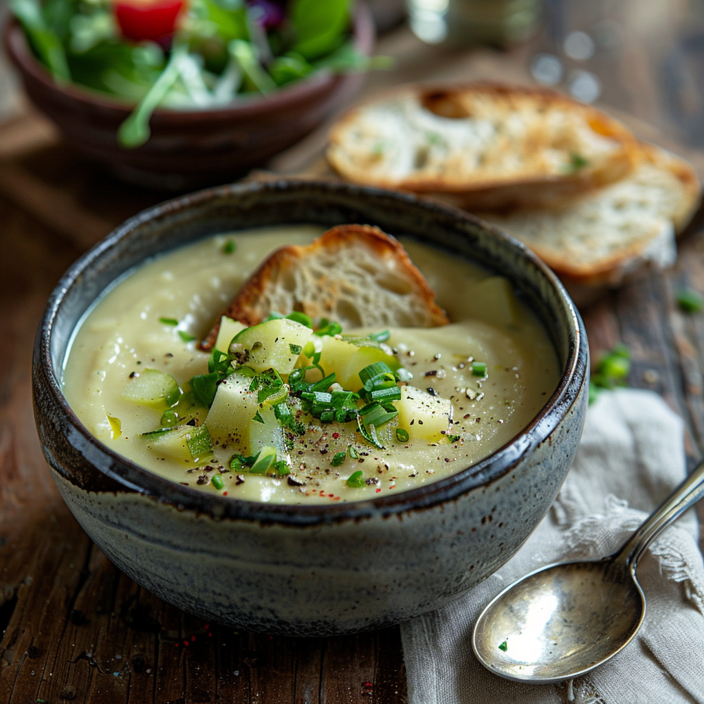 Velouté de poireaux et pommes de terre
