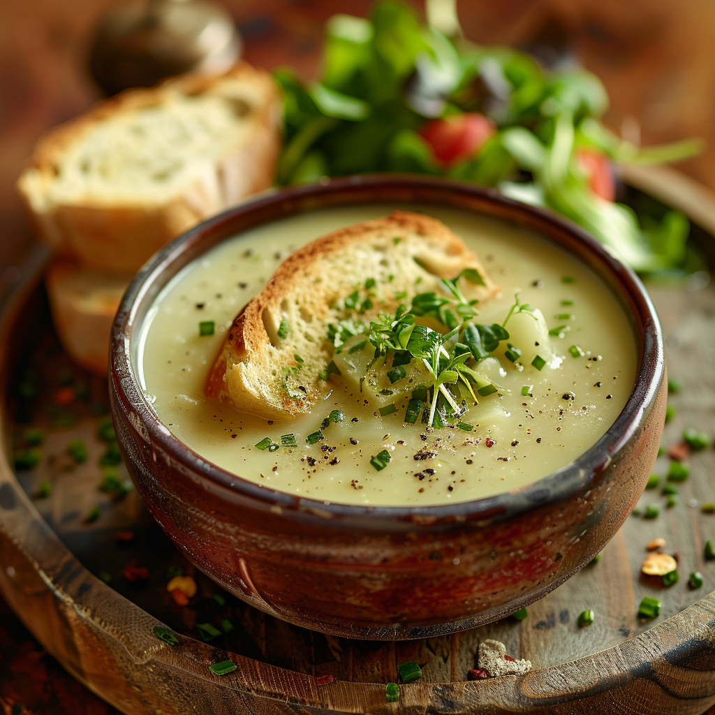 Velouté de poireaux et pommes de terre