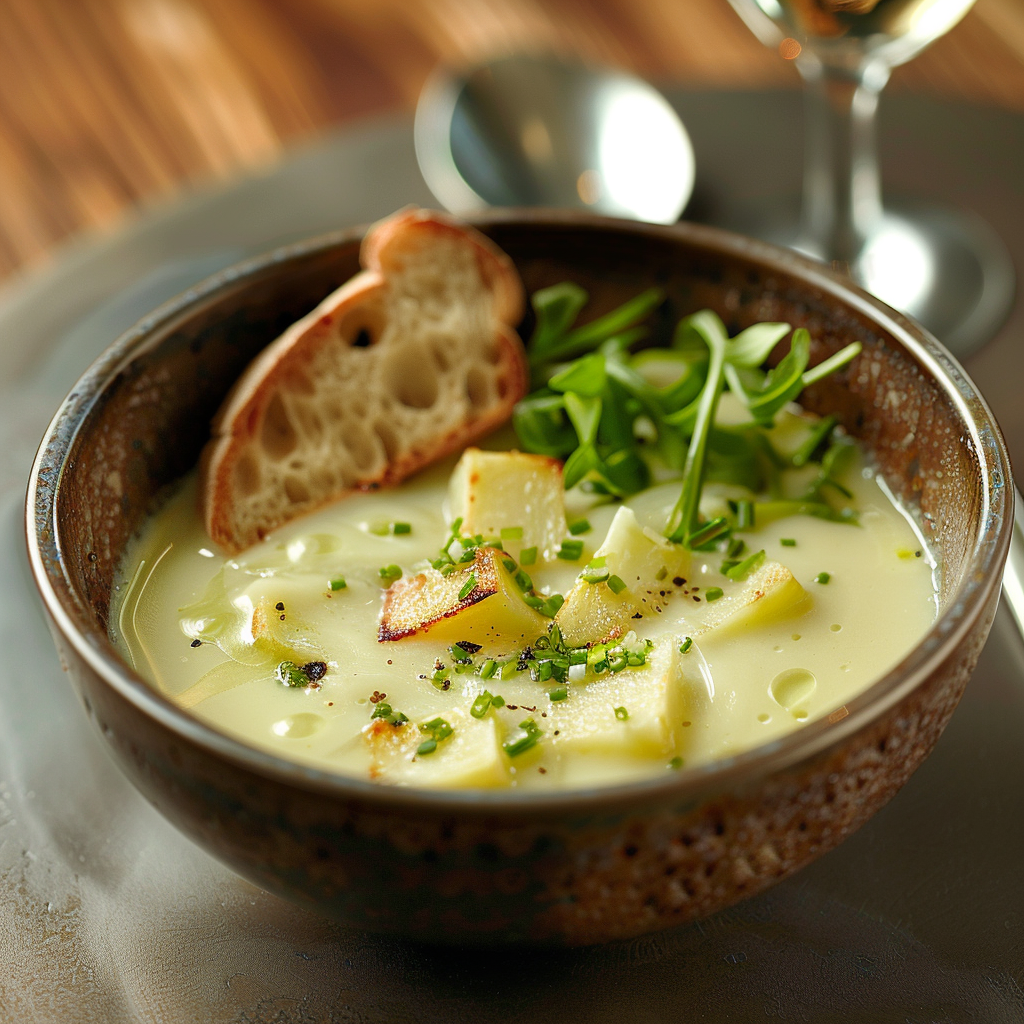 Velouté de poireaux et pommes de terre