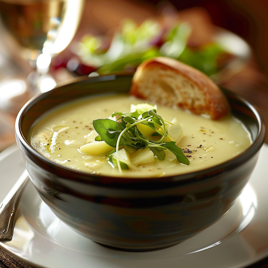 Velouté de poireaux et pommes de terre