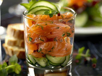 Recette Verrine Saumon Concombre Rapide et Savoureuse