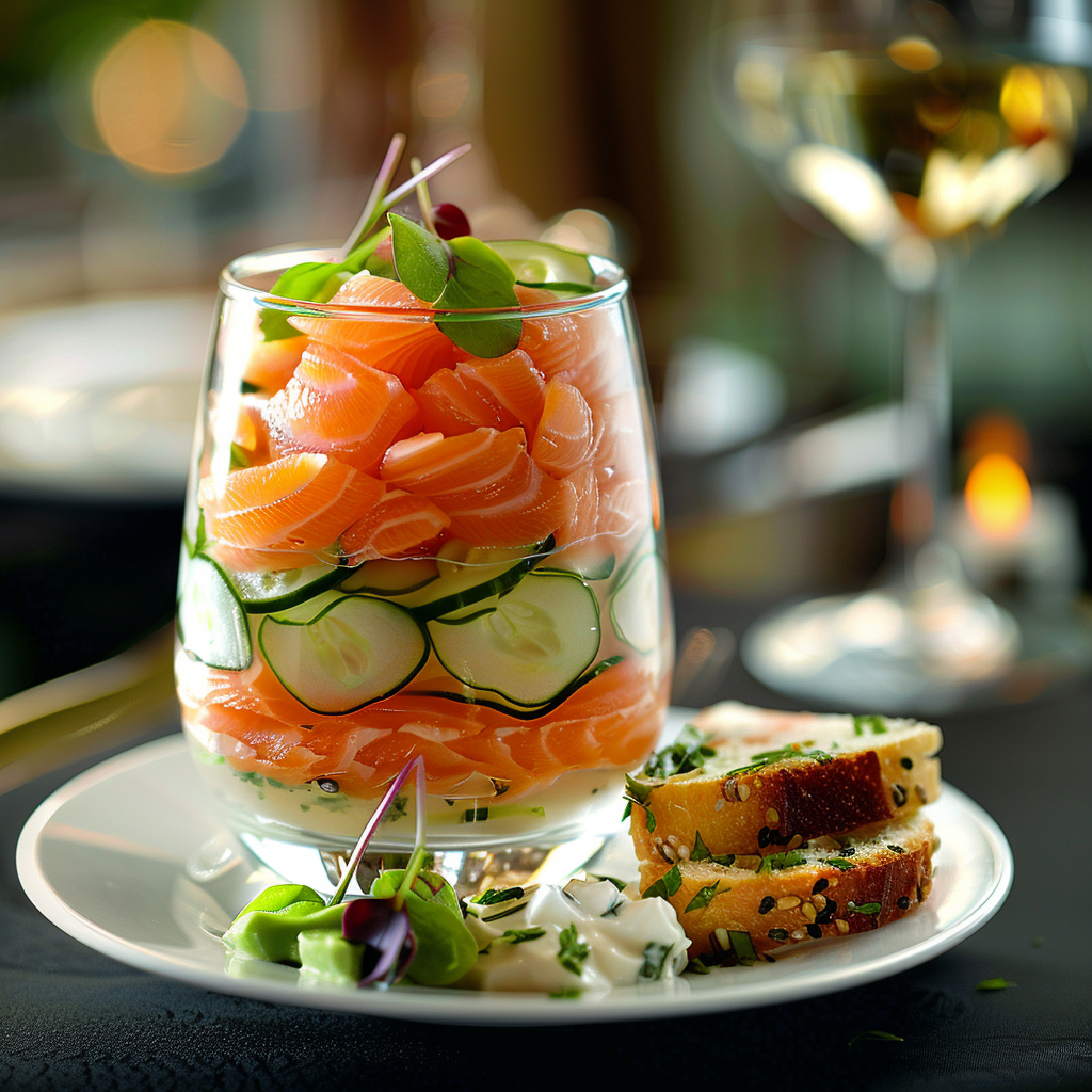 recette verrine saumon concombre