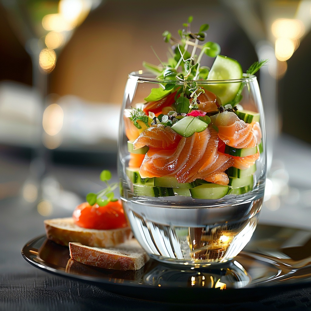 recette verrine saumon concombre