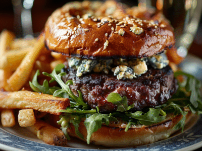 Burger au bleu et roquette : Recette savoureuse et facile à réaliser