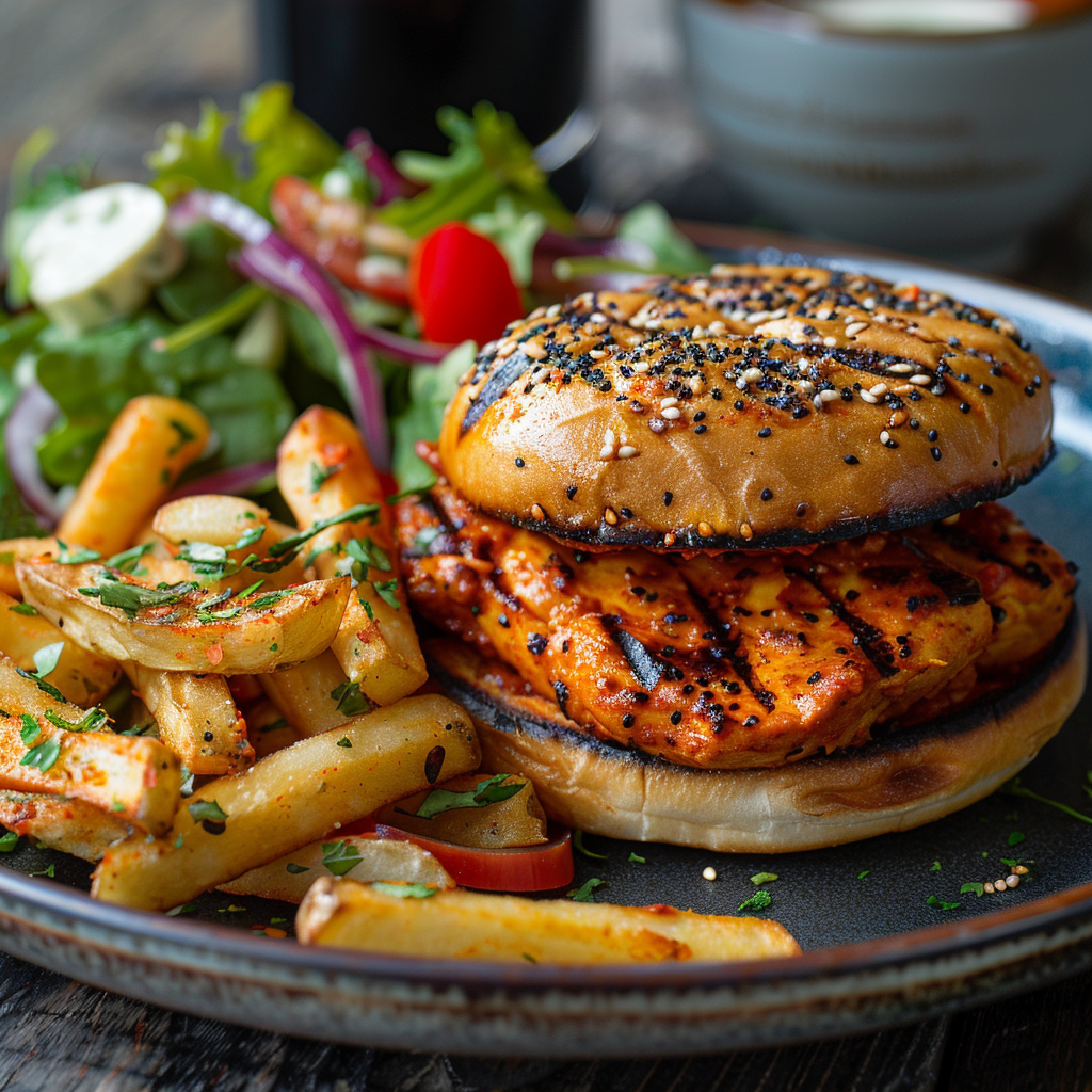 Burger au poulet tandoori