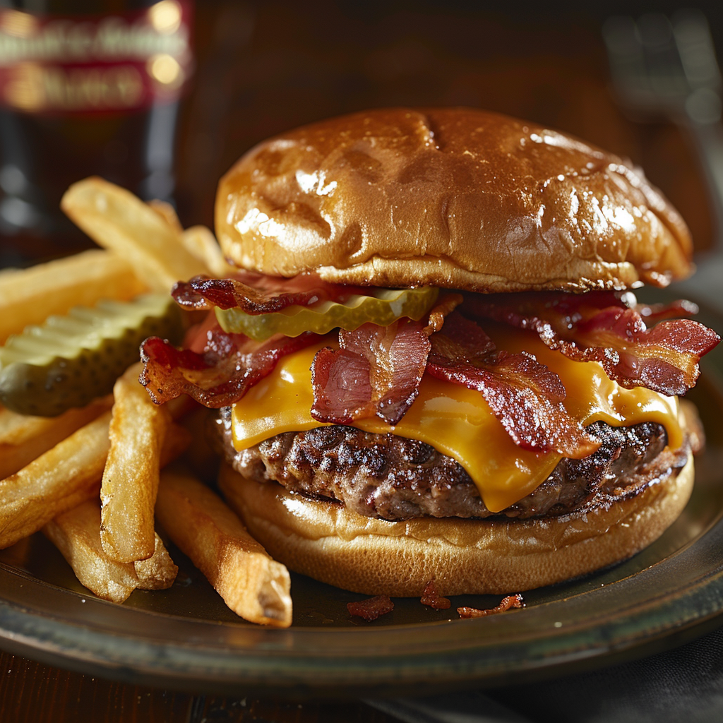 Burger bacon cheddar maison