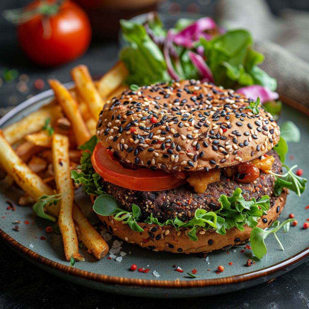 Burger végétalien aux haricots noirs