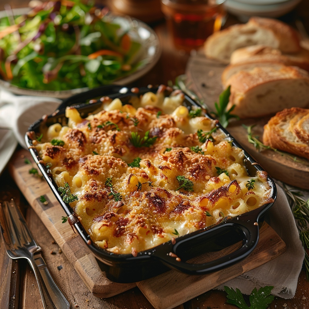 Macaronis gratinés au fromage