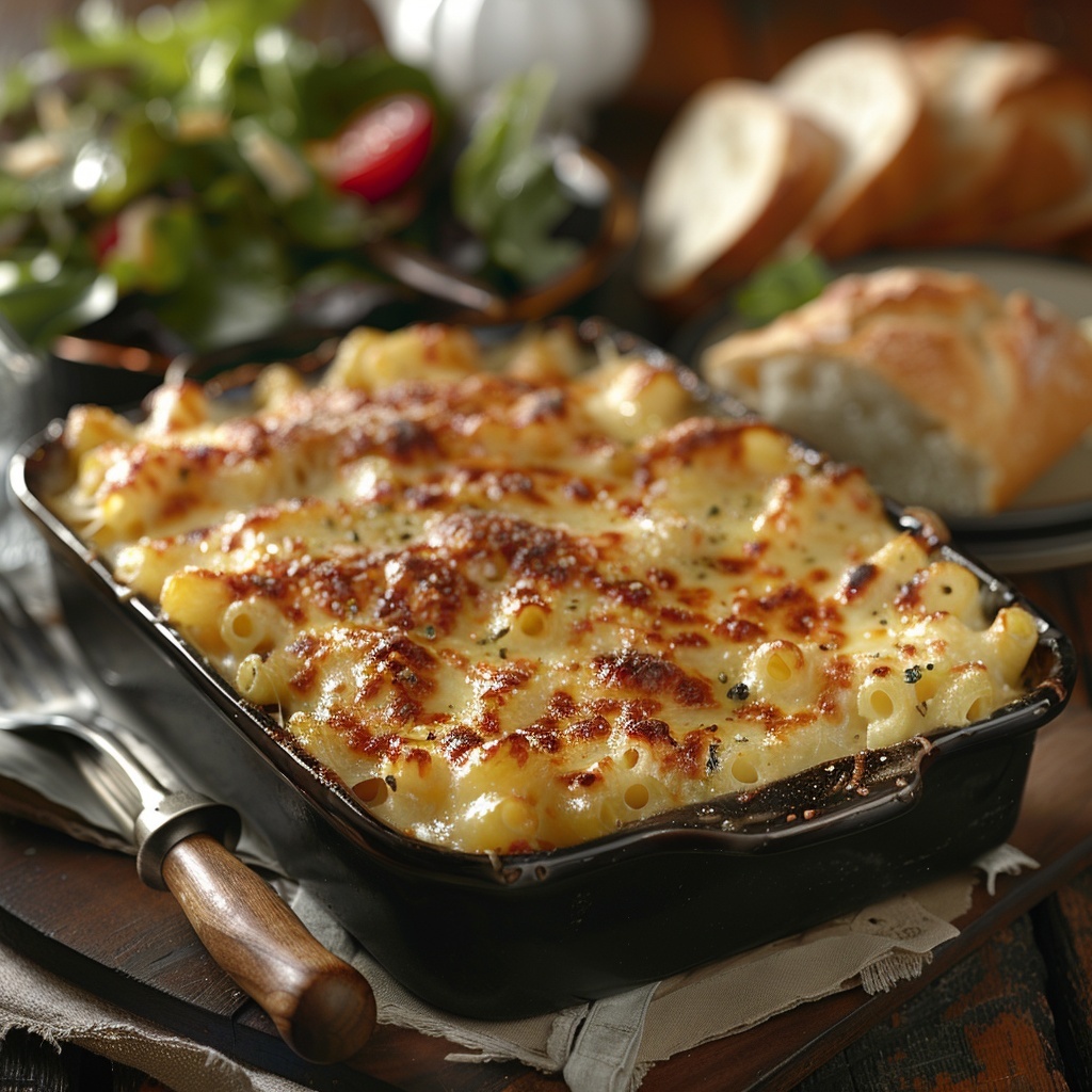 Macaronis gratinés au fromage