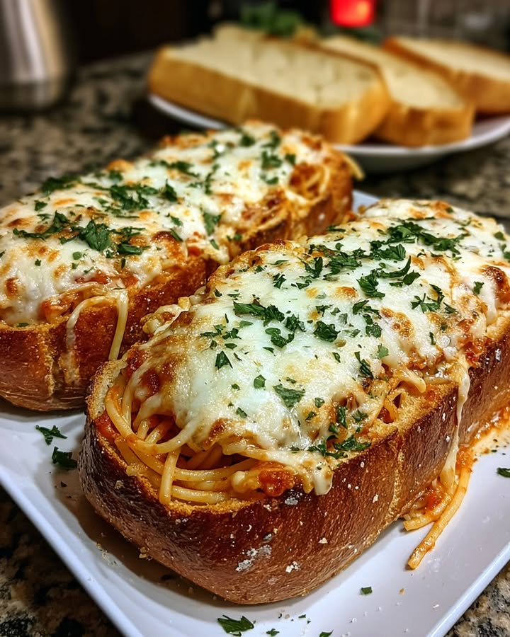 Pain Ail Spaghetti Fromage