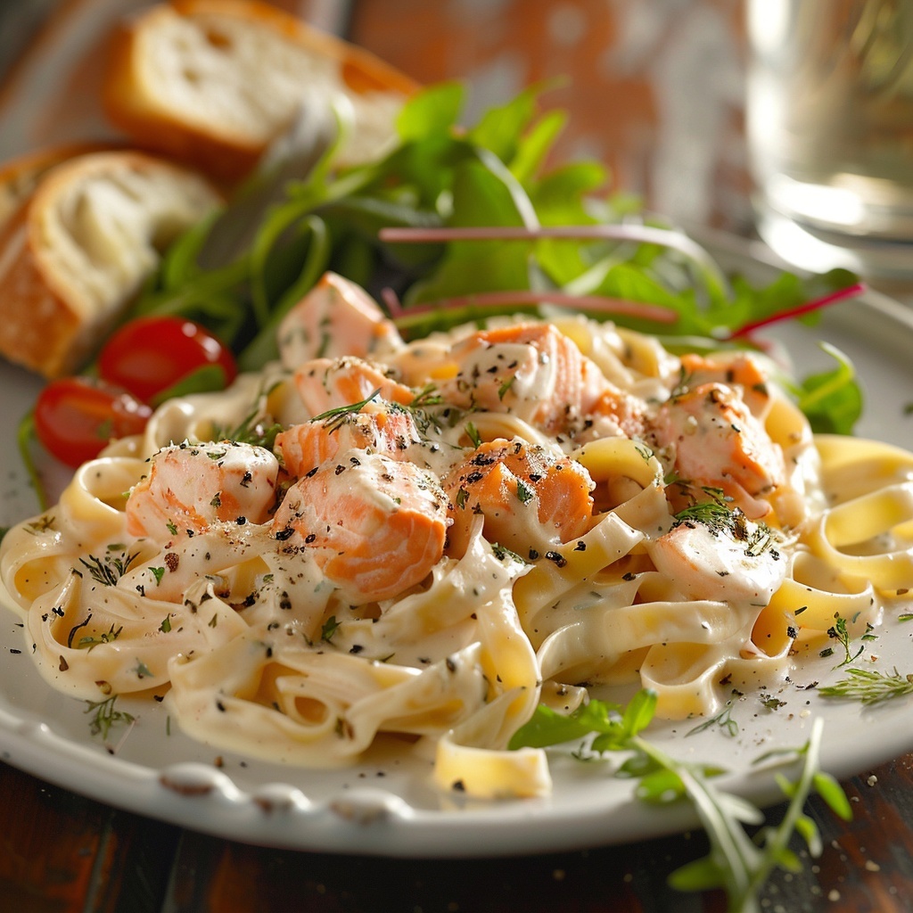 Pâtes au saumon et à la crème