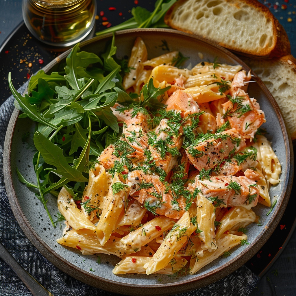 Pâtes au saumon et à la crème