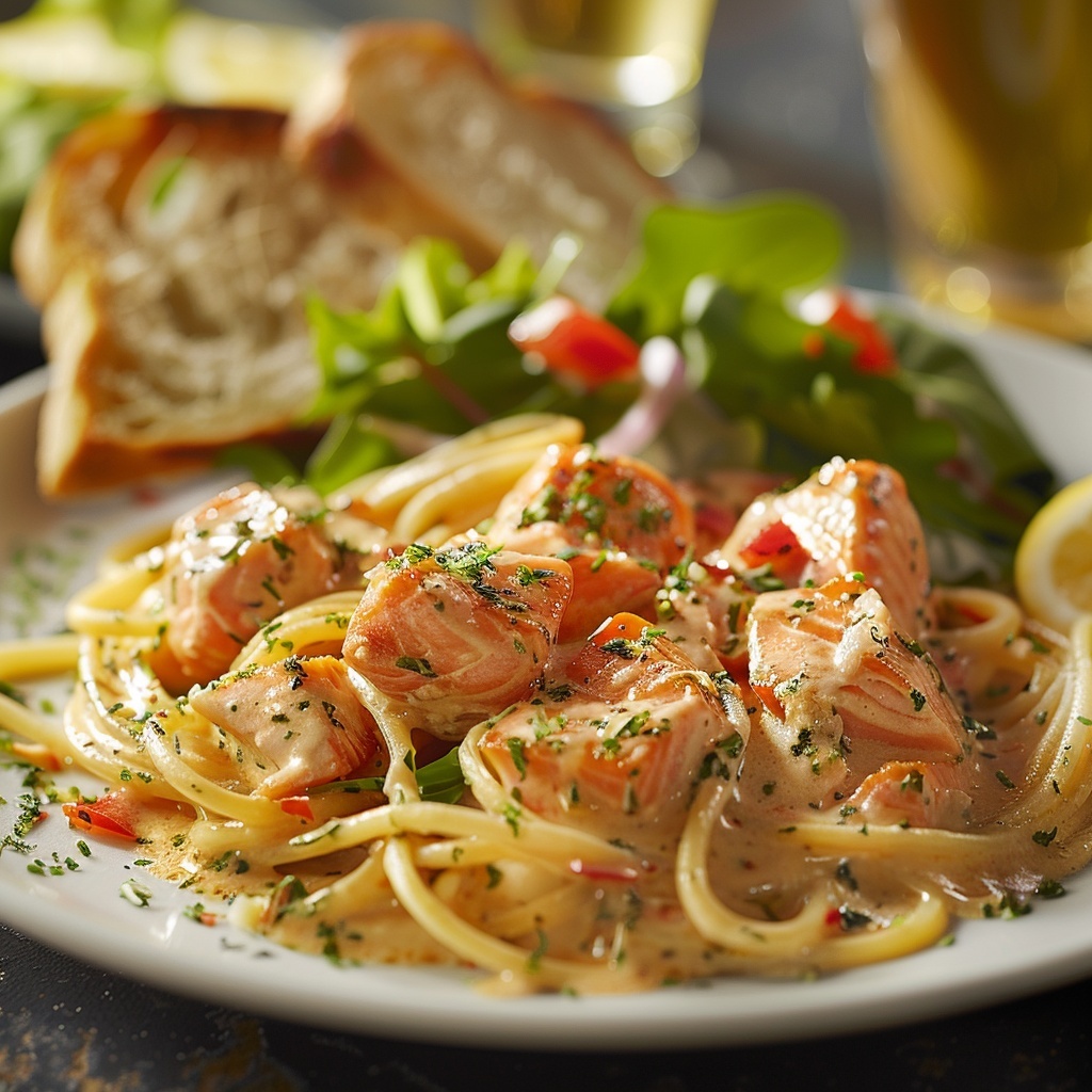 Pâtes au saumon et à la crème