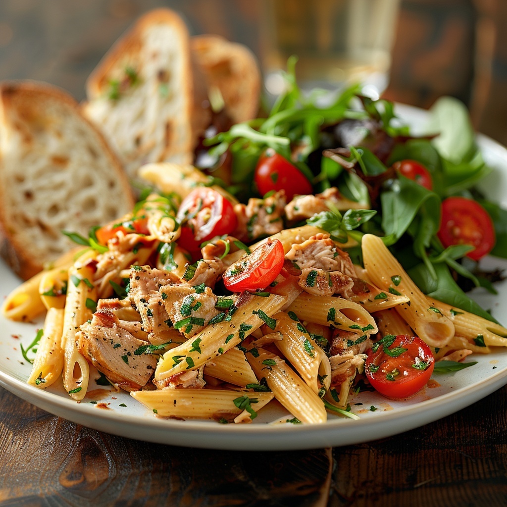 Penne au thon et tomates cerises