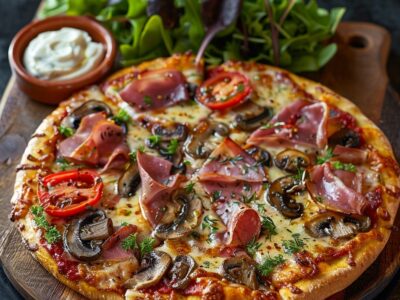 Pizza au jambon et champignons : la recette facile