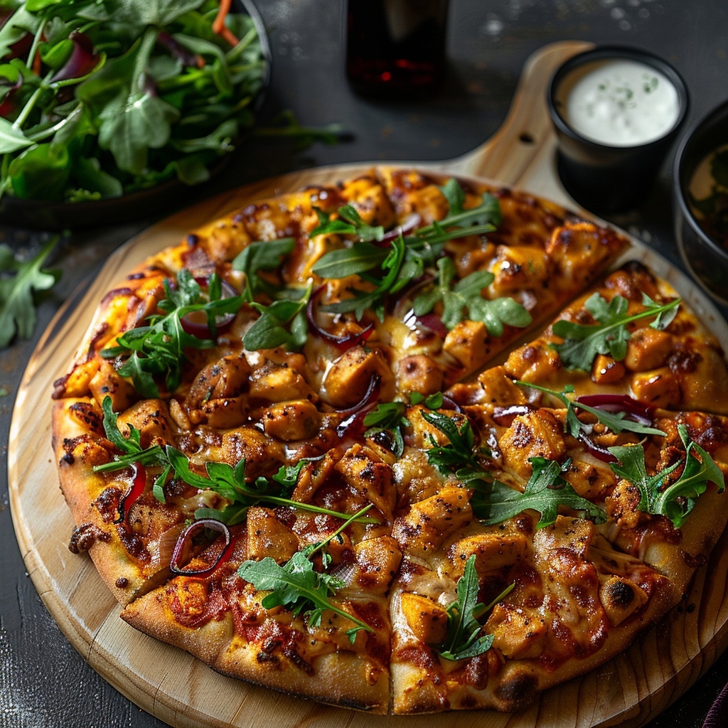 Pizza au poulet curry
