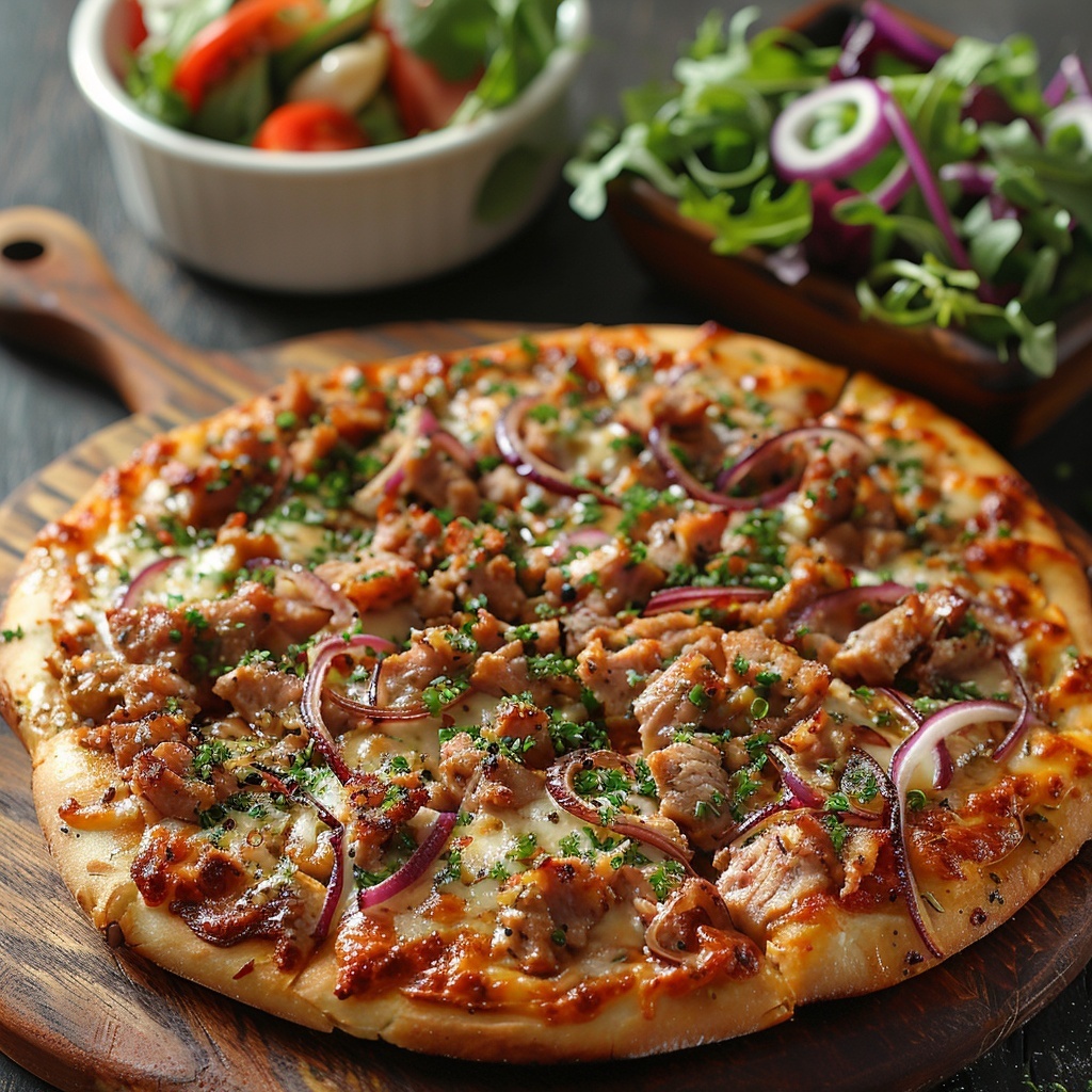 Pizza au thon et oignons