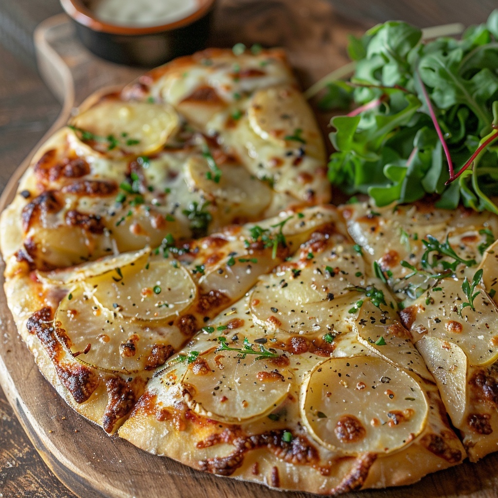 Pizza blanche aux pommes de terre