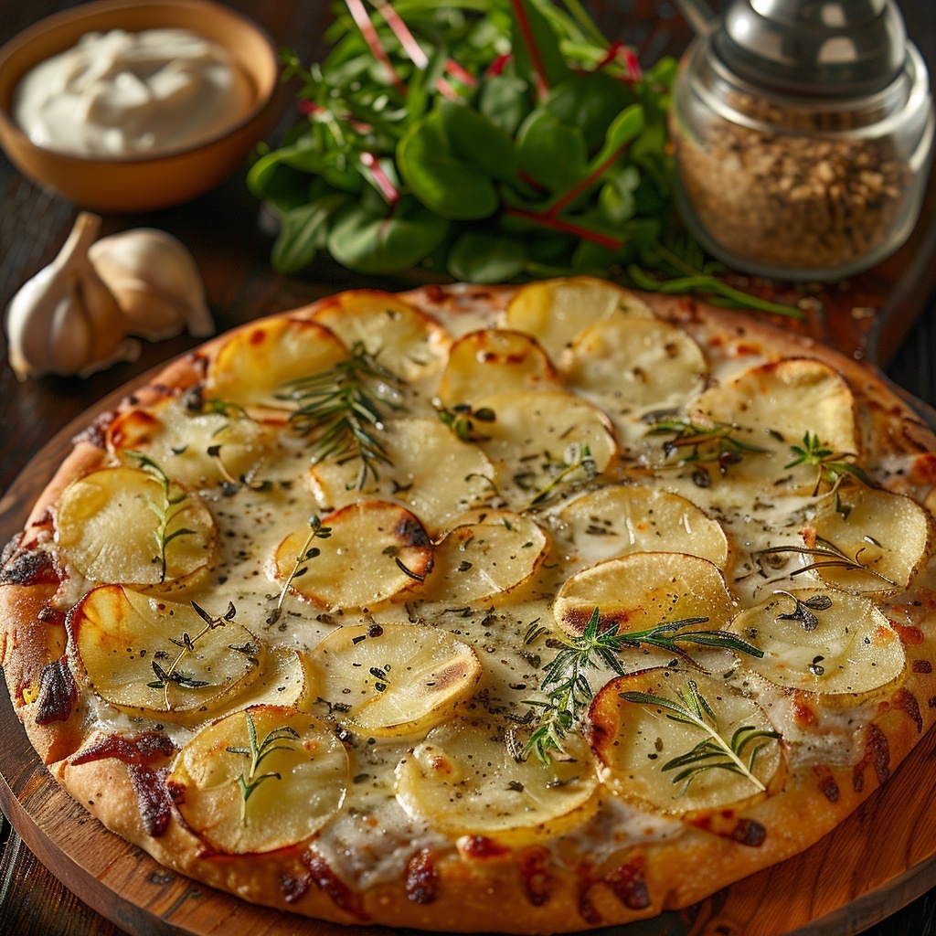 Pizza blanche aux pommes de terre