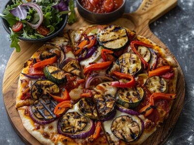 Pizza végétarienne aux légumes grillés : La recette facile