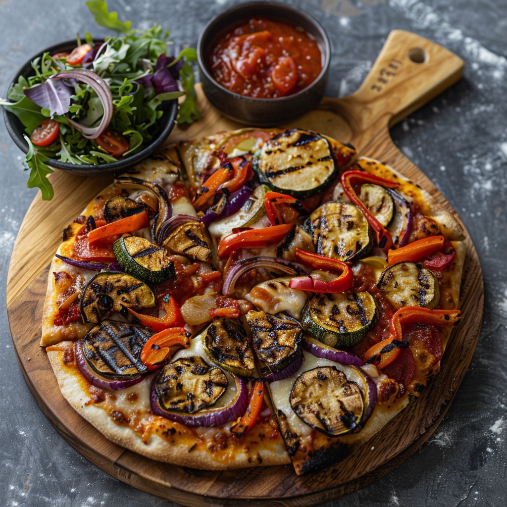 Pizza végétarienne aux légumes grillés