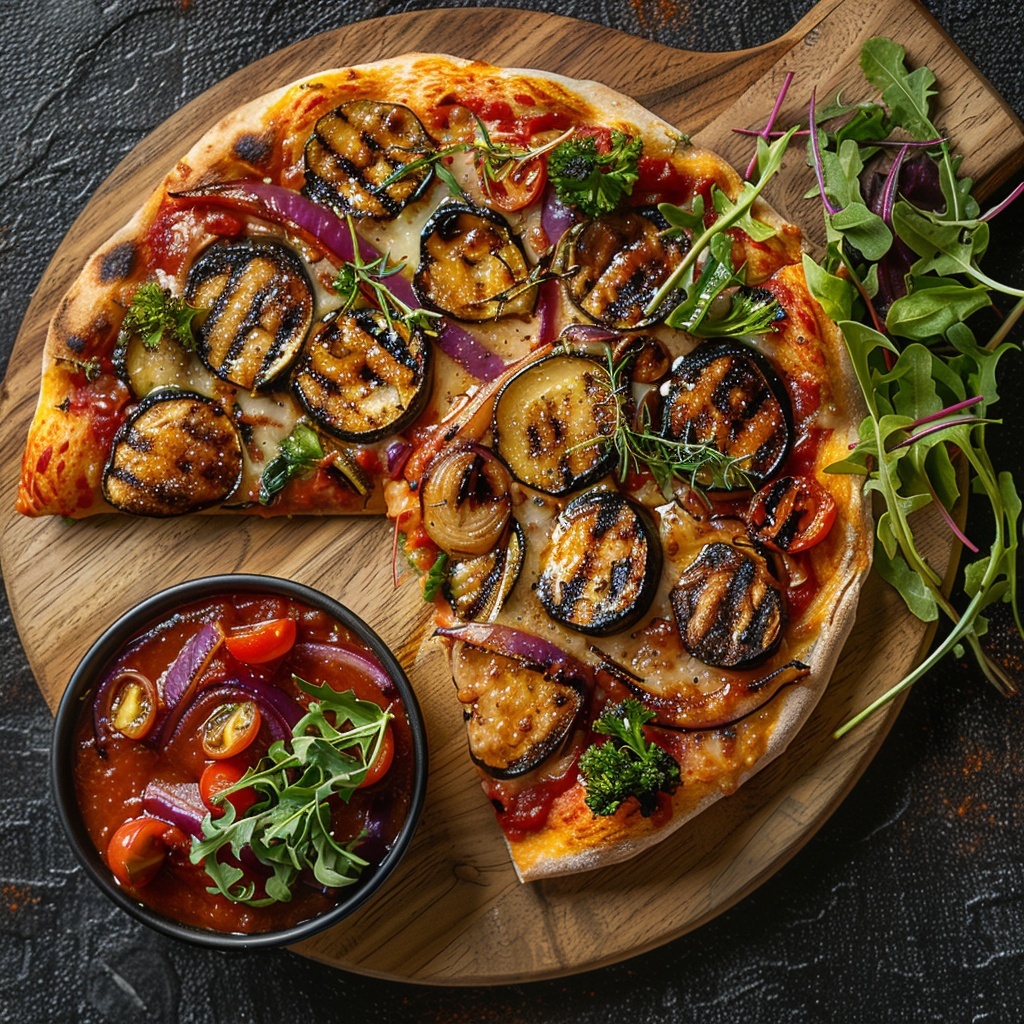 Pizza végétarienne aux légumes grillés