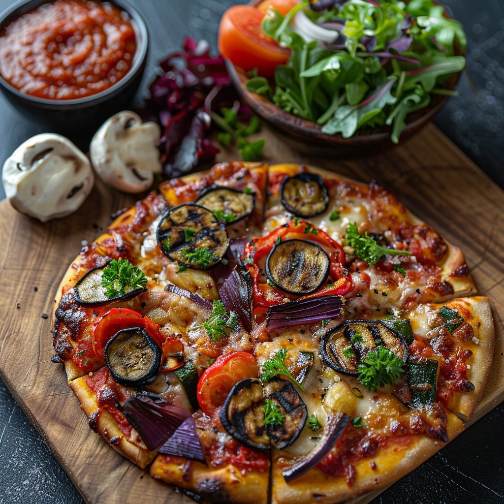 Pizza végétarienne aux légumes grillés
