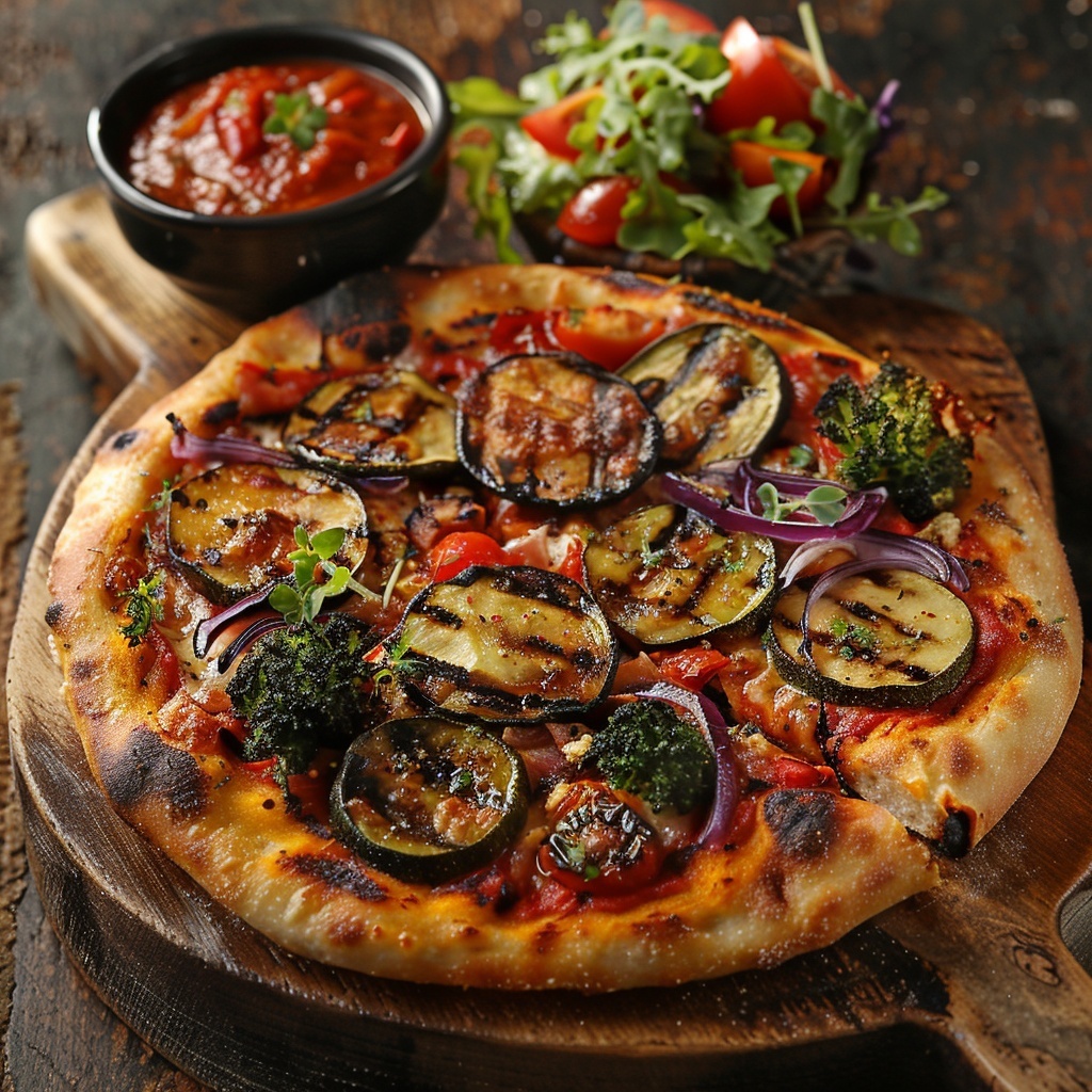 Pizza végétarienne aux légumes grillés