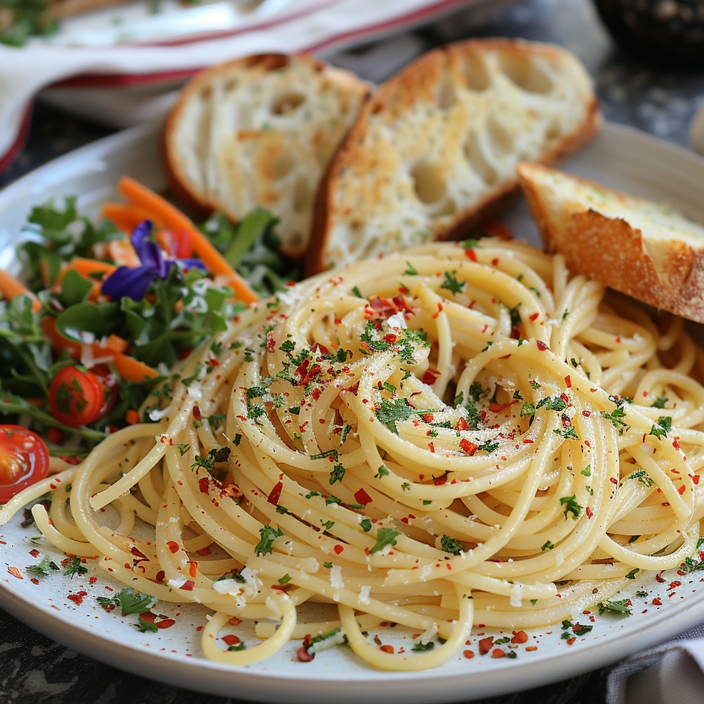 Spaghetti à l'ail et au persil