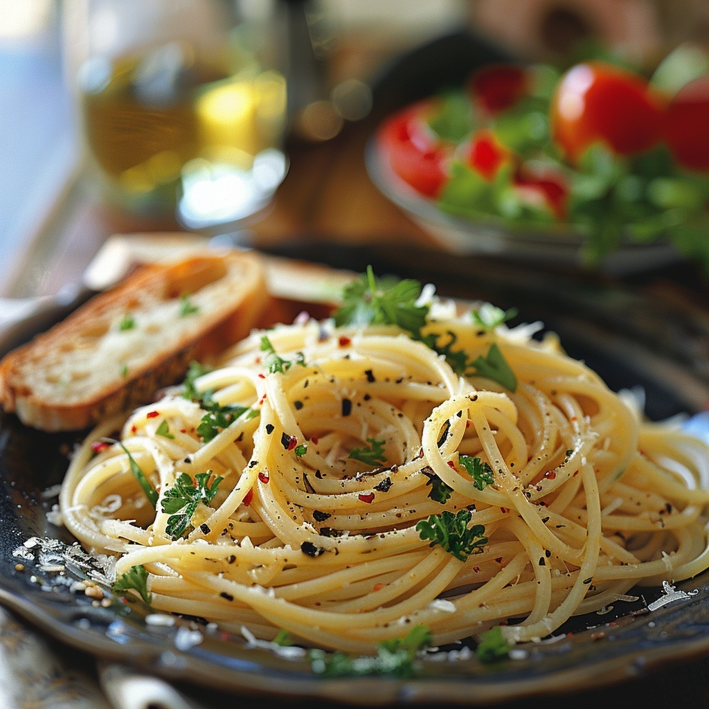 Spaghetti à l'ail et au persil