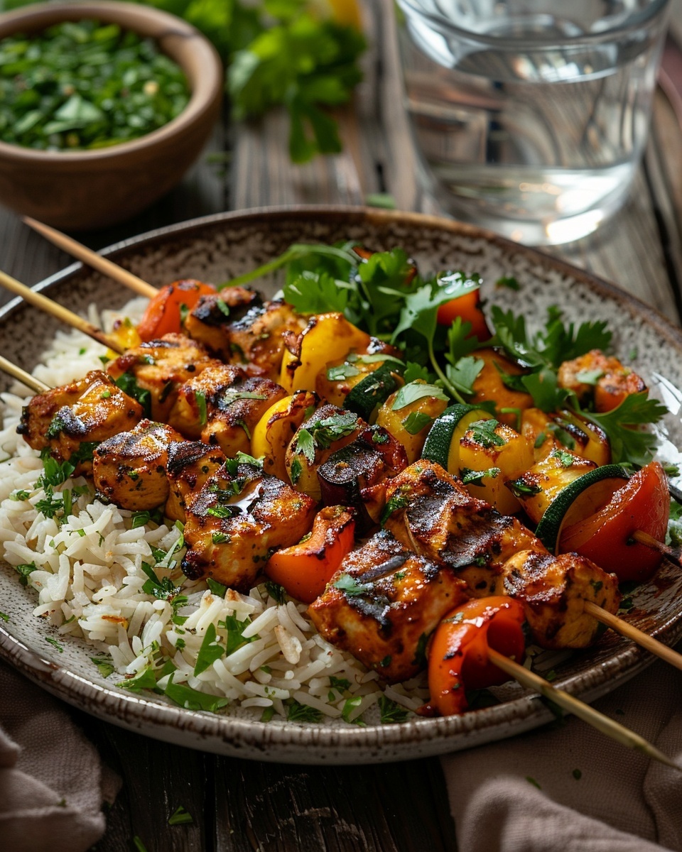 Brochettes de dinde au curry