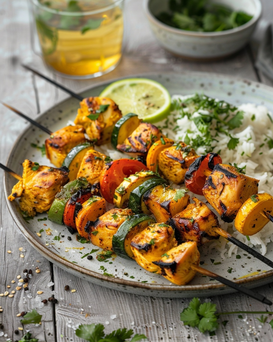 Brochettes de dinde au curry