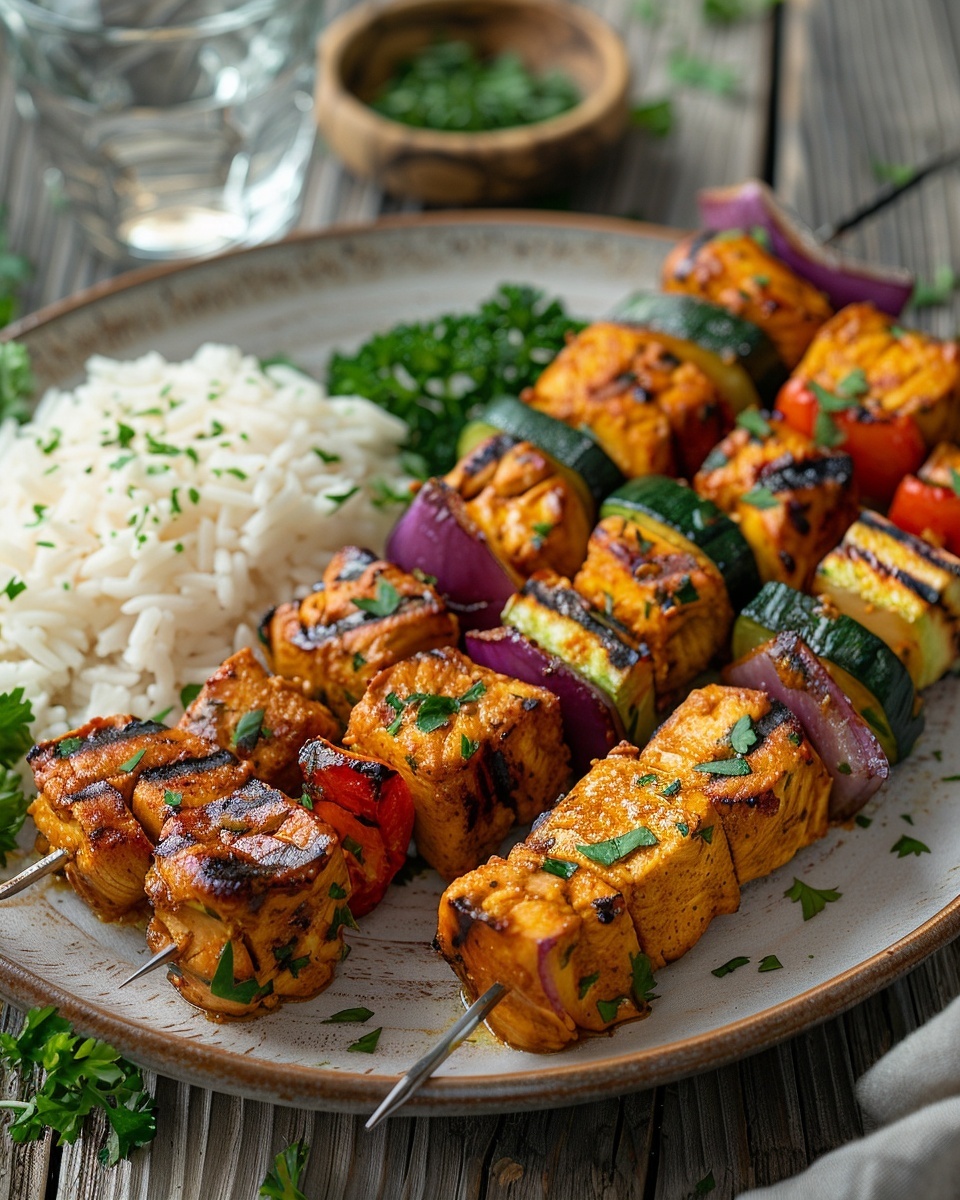 Brochettes de dinde au curry