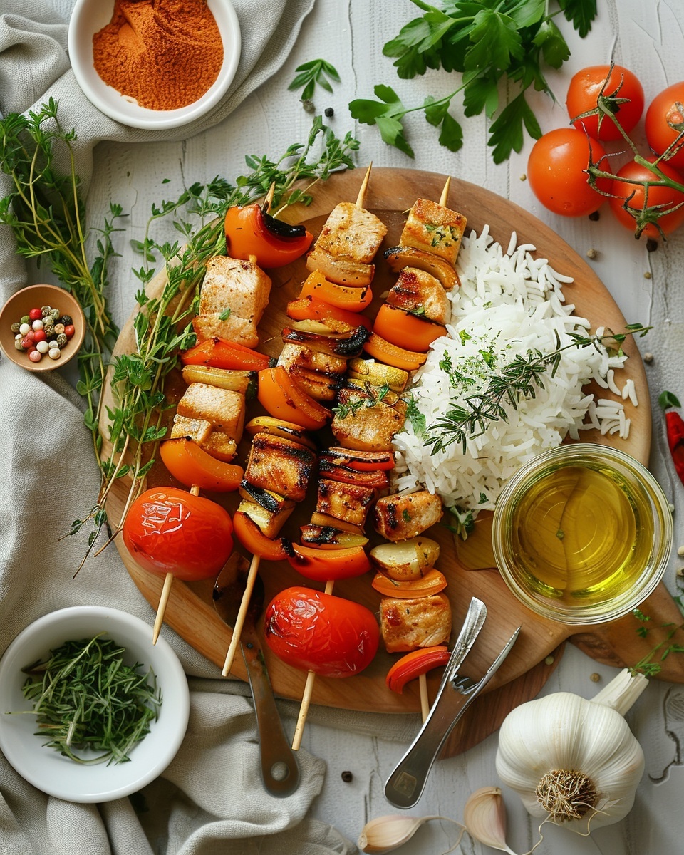 Brochettes de dinde au curry