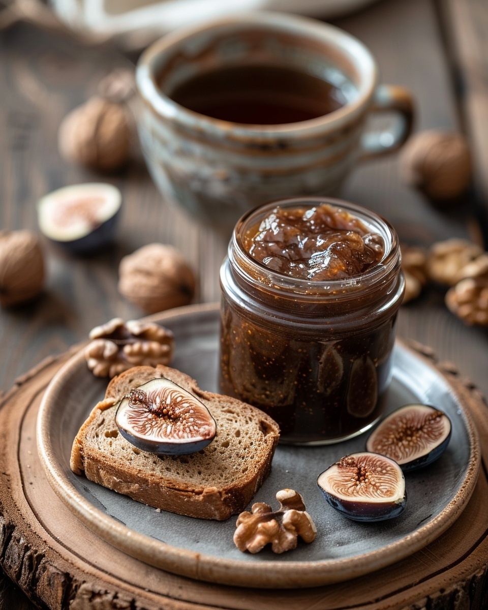 Confiture de figues et noix