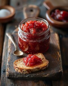 Confiture de rhubarbe et fraises