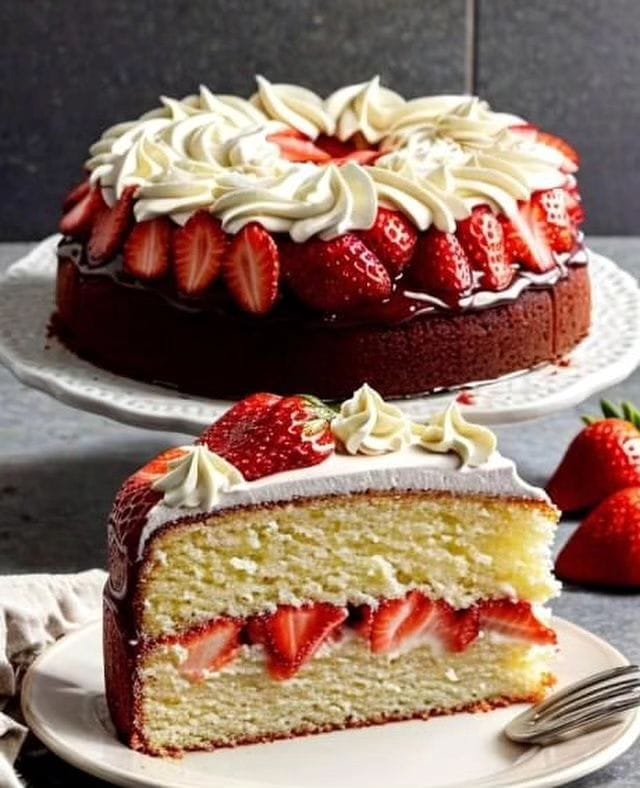 Gâteau Éponge Chocolat-Fraise