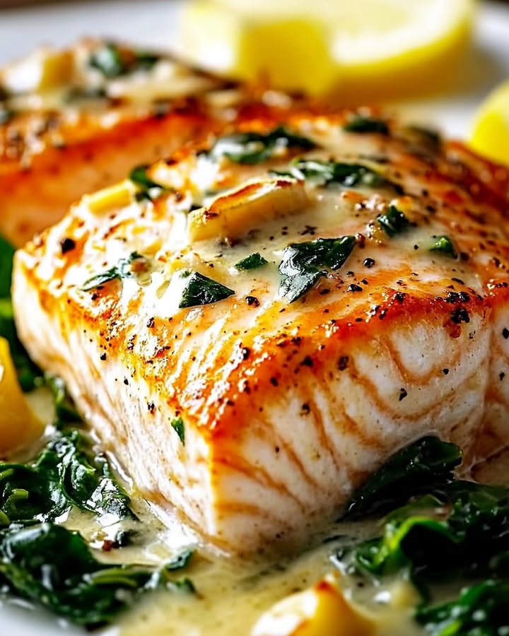 Saumon Épinards Crabe