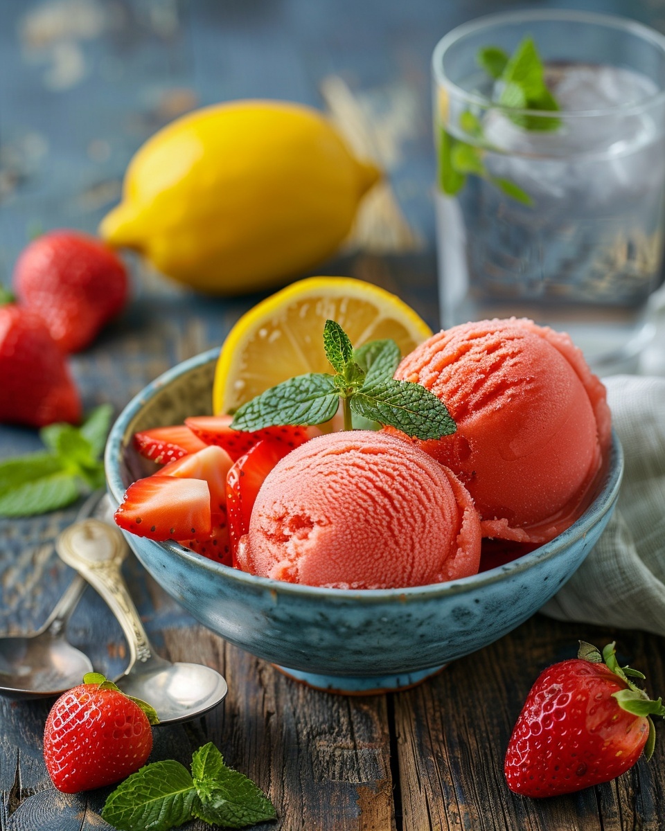 Sorbet à la fraise facile
