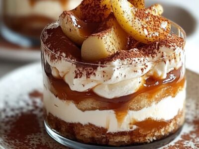Tiramisu Pommes Caramel recette facile et savoureuse