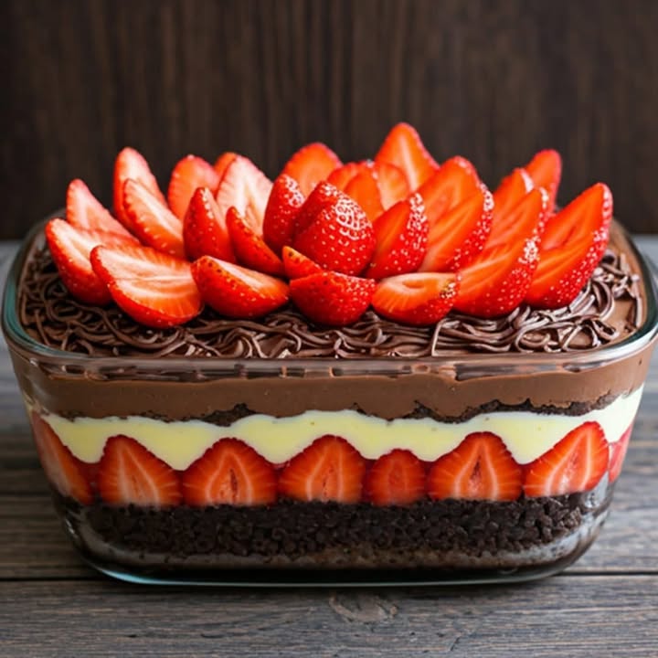 Dessert Chocolat-Fraise Meringué