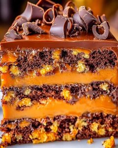 Gâteau Caramel Chocolat Crunch