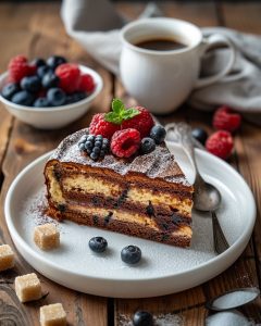 Gâteau marbré vanille chocolat