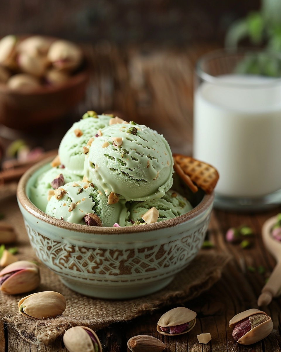 Glace à la pistache artisanale