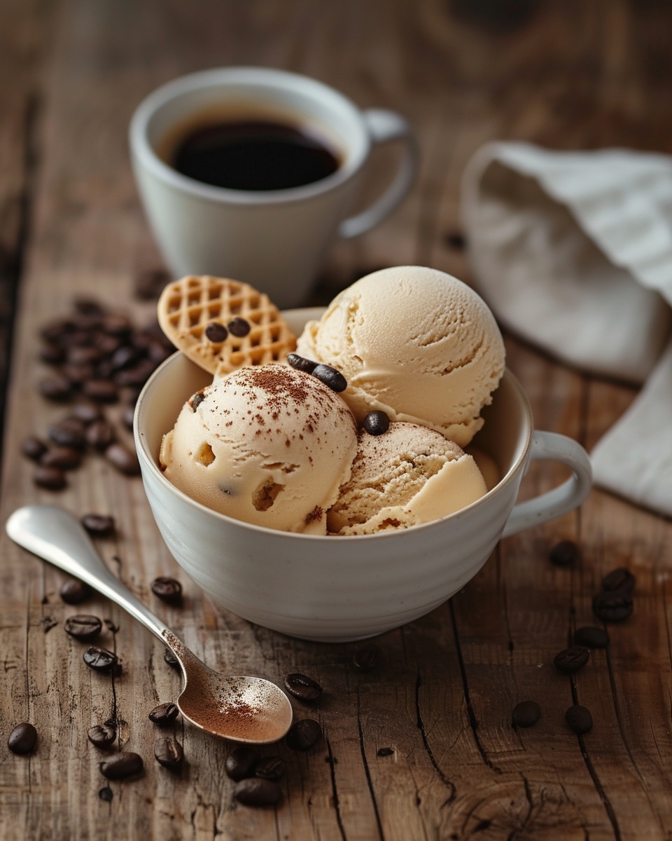 Glace au café crémeuse