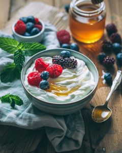 Glace au yaourt grec et miel