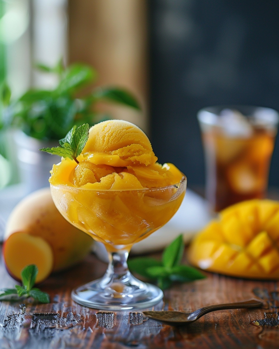 Sorbet à la mangue tropical