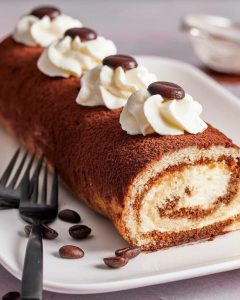 Tiramisu enroulé délicieux