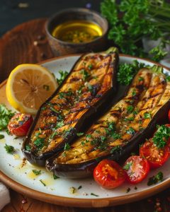 Aubergines grillées au four