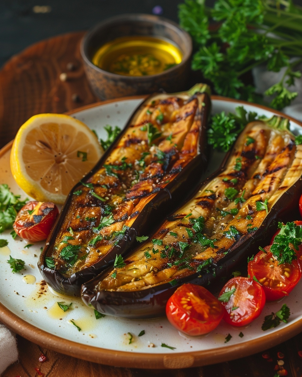 Aubergines grillées au four